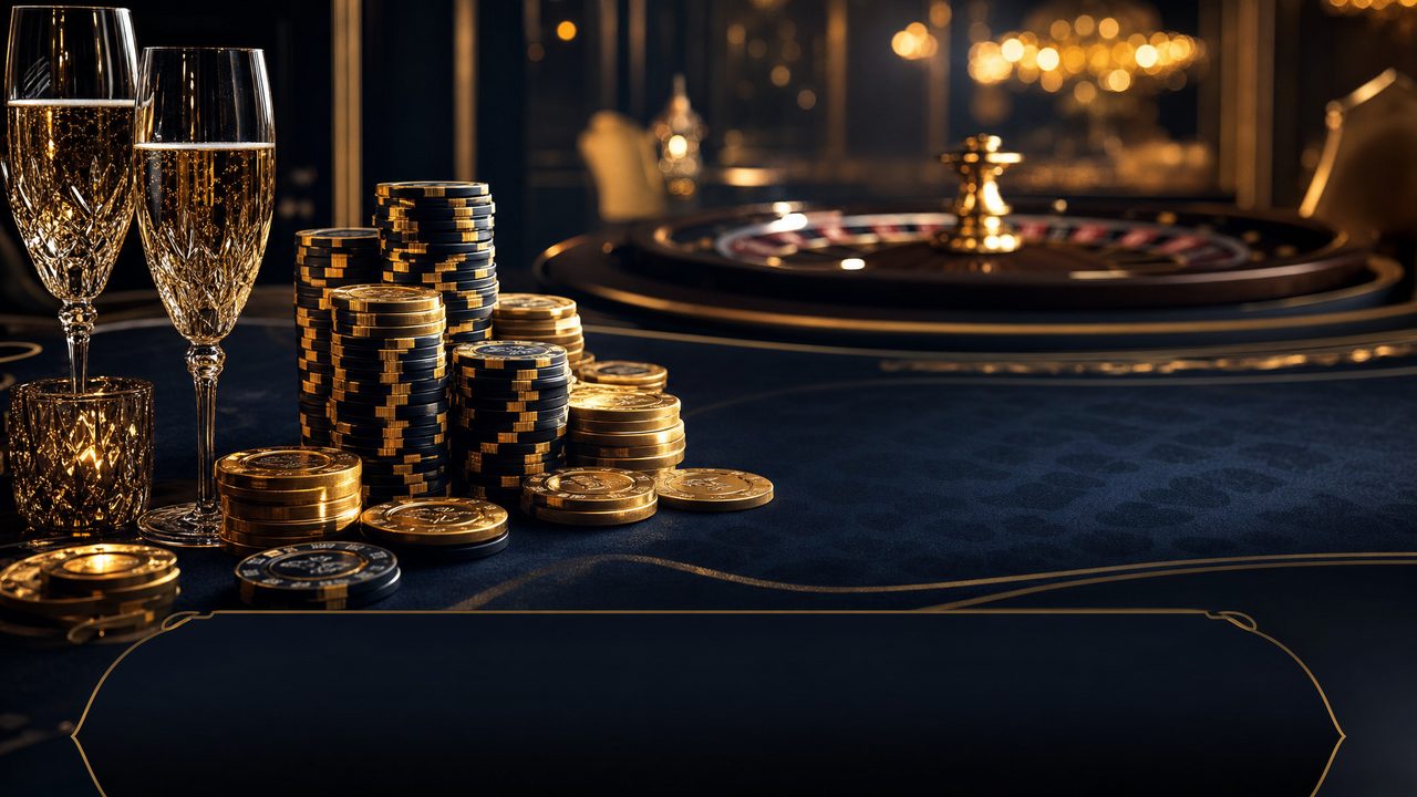 High Roller Casinos 2026 – Luxus Casino Tisch mit Gold Chips