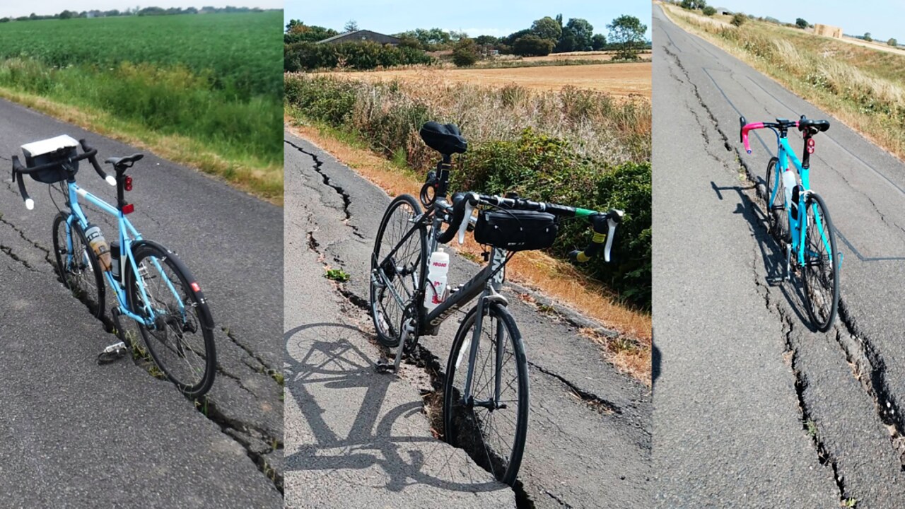 Als das Fahrrad im Asphalt steckte: Hitzeschäden auf Straßen werden zur Gefahr für Radfahrer